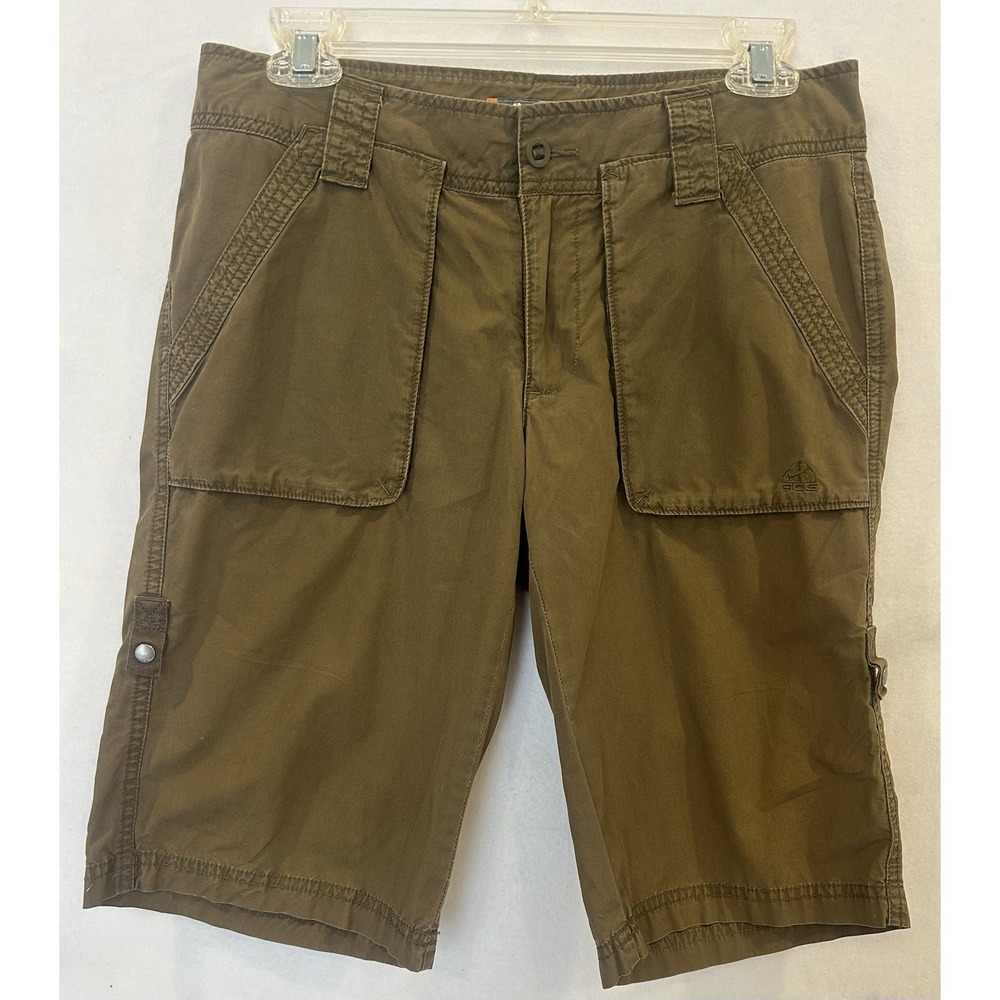 NIKE ACG All‎ Conditions Roll Tab Bermuda Shorts Brown Women's Size 2 Outdoor